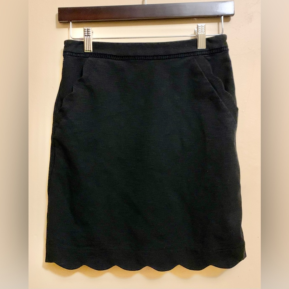 Pencil Skirt with Scalloped Edging - Small